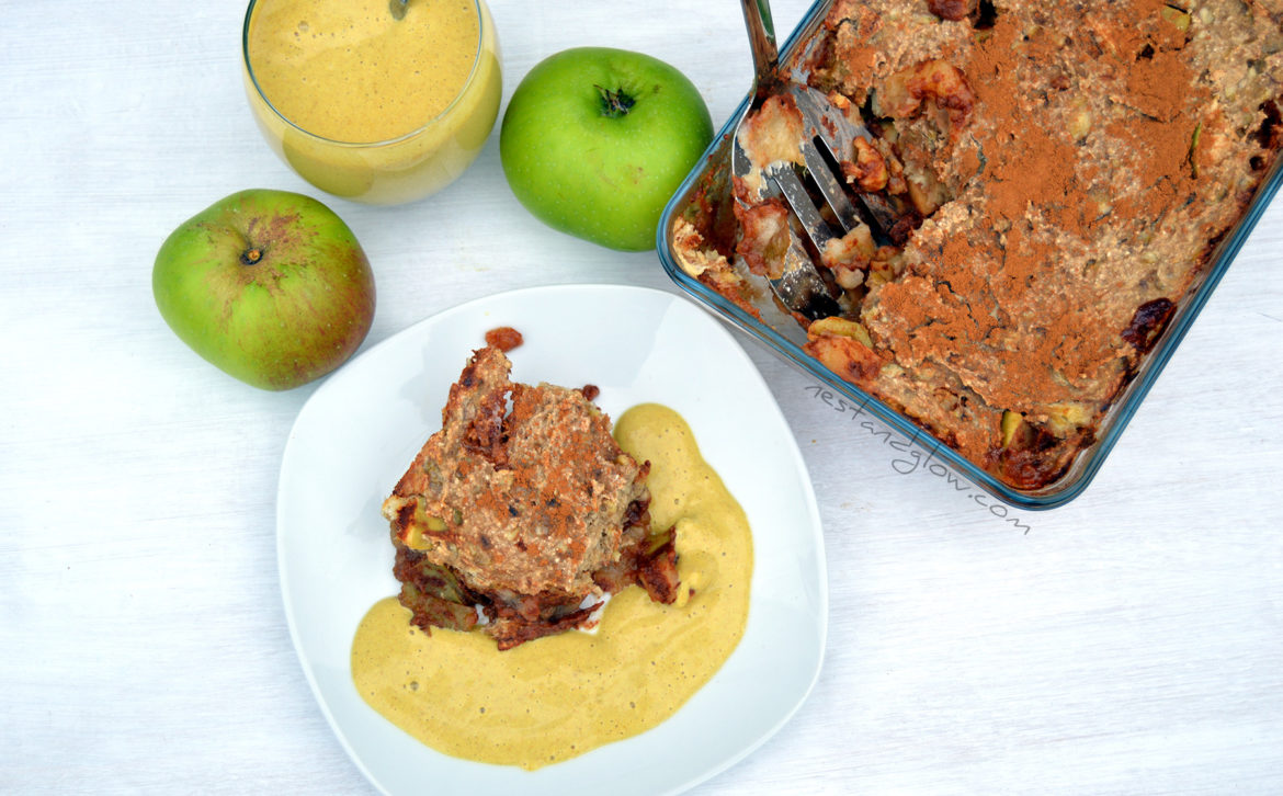 Healthy Oat Apple Crumble With Raw Custard – Nest And Glow