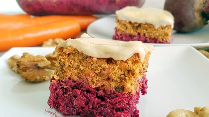 Raw Carrot Beetroot Cake with Cashew Frosting – Nest and Glow