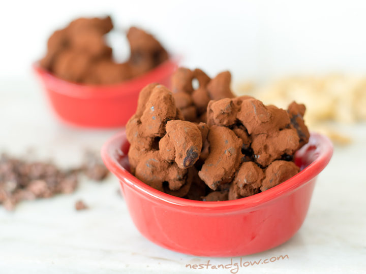 3-Ingredient Cacao Dusted Cashews – Nest and Glow