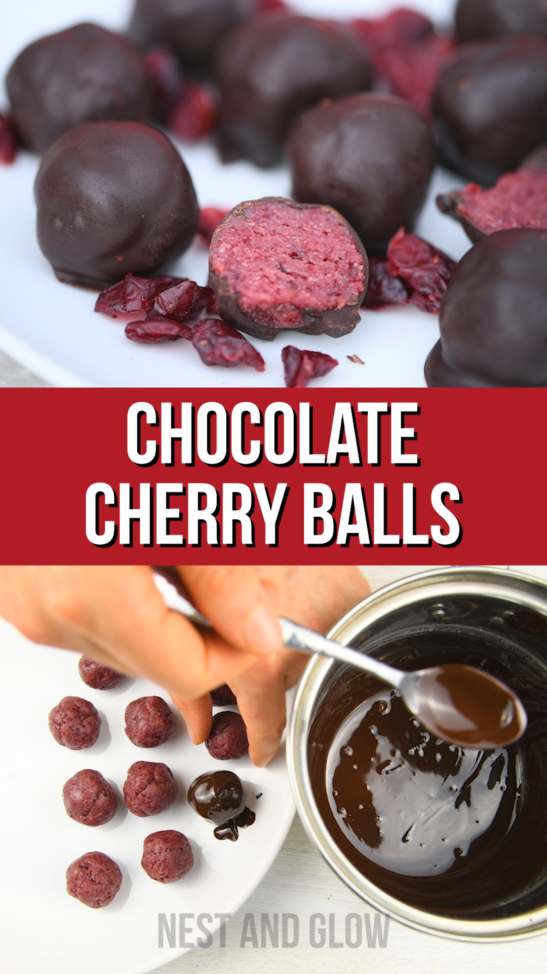 3-Ingredient Cherry Chocolate Balls – Nest and Glow