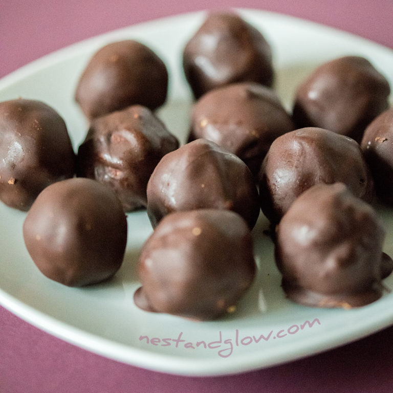 3-Ingredient Chocolate Cookie Dough Bites – Nest and Glow